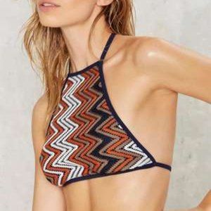 Nasty Gal Halter Neck Bathing Suit Top- XS/S